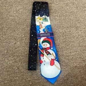 NWT American‎ Traditions Snowman Hockey Tie
